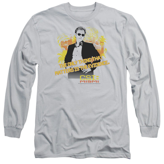 Csi Miami - Hand On Hips - Long Sleeve Adult 18/1 - Silver T-shirt