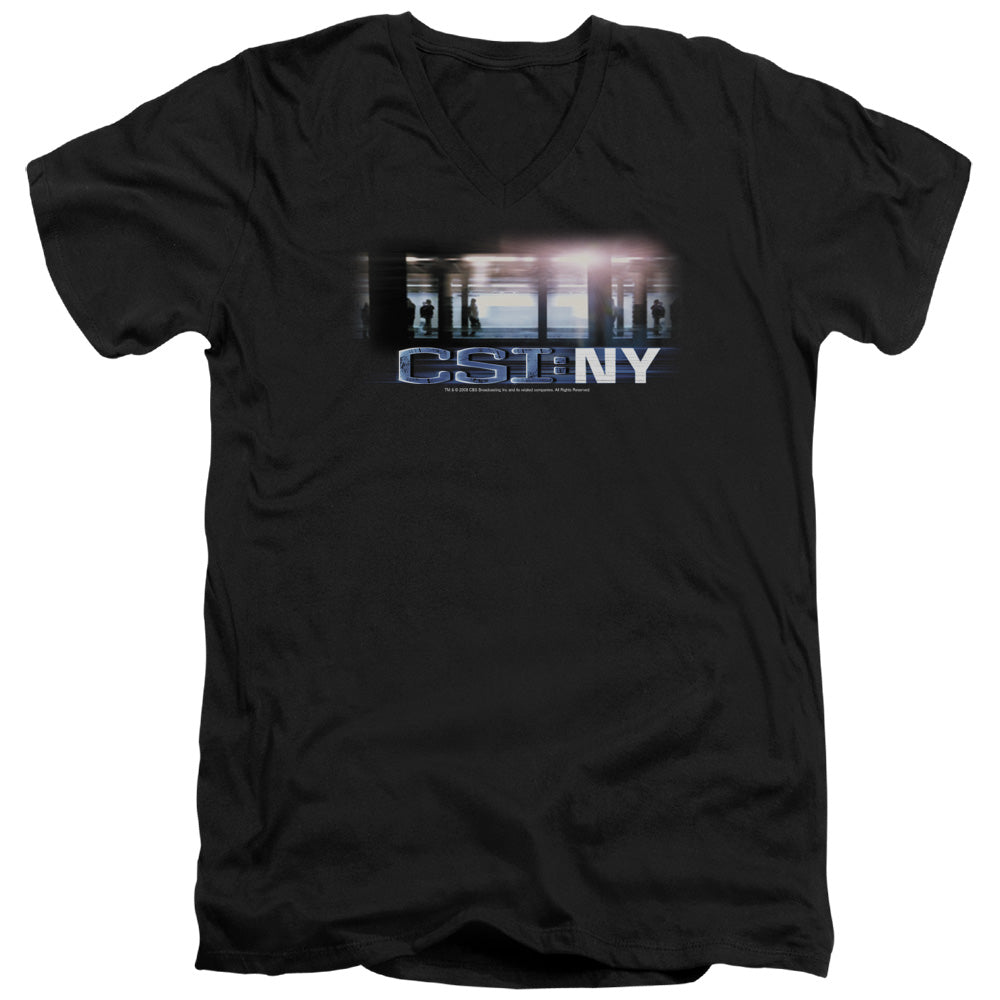 Csi - New York Subway - Short Sleeve Adult V-neck - Black T-shirt