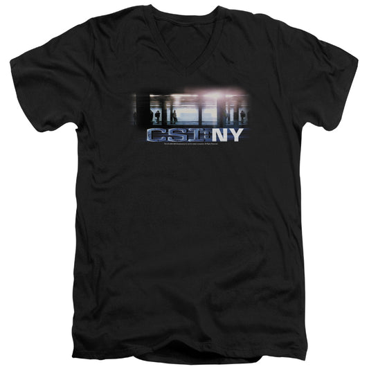 Csi - New York Subway - Short Sleeve Adult V-neck - Black T-shirt