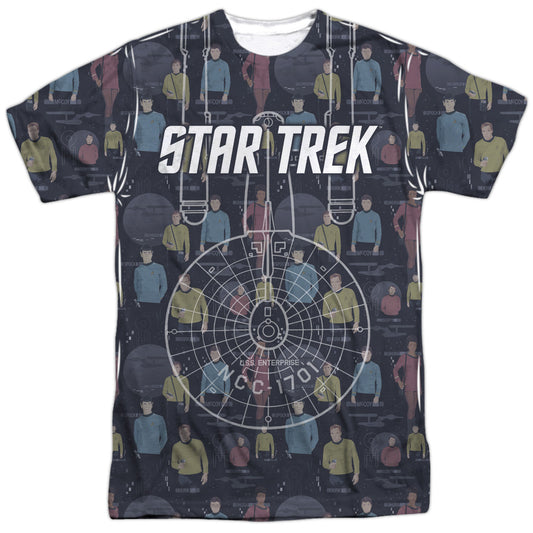 Star Trek - Enterprise Crew -  Short Sleeve Adult 100% Poly Crew - White T-shirt