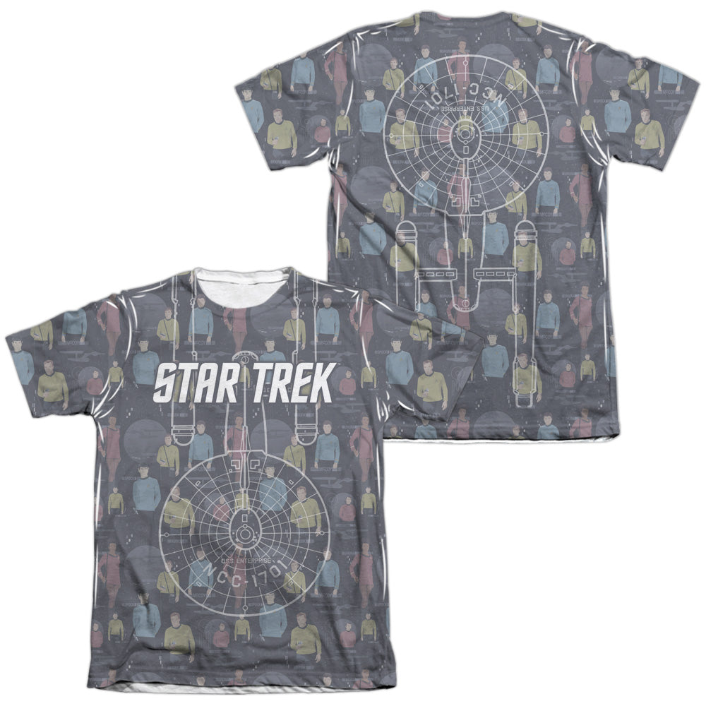 Star Trek - Enterprise Crew (Front/back Print) - Adult 65/35 Poly/cotton Short Sleeve Tee - White T-shirt