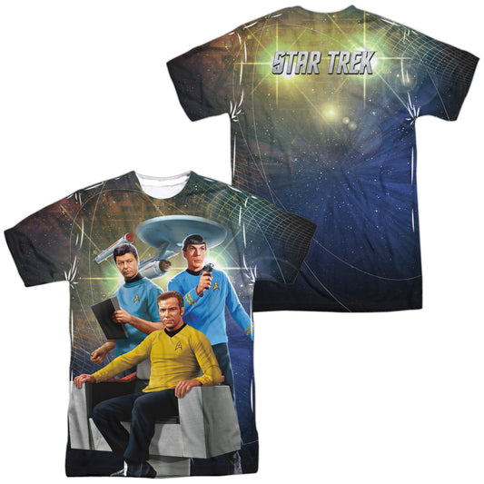 Star Trek - Kirk Spock Mccoy - Short Sleeve Adult Poly Crew - White T-shirt