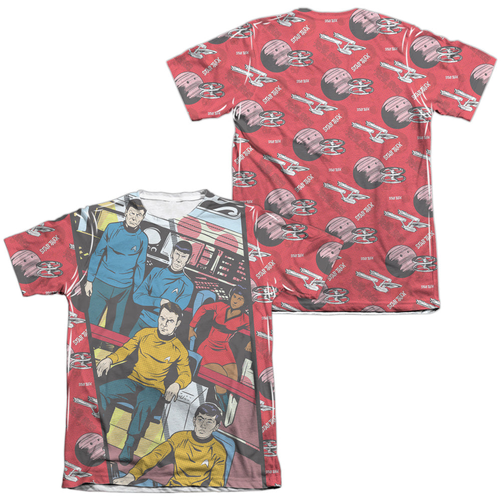 Star Trek - Long Panel (Front/back Print) - Adult 65/35 Poly/cotton Short Sleeve Tee - White T-shirt