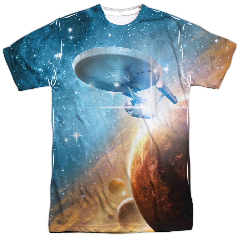 Star Trek - Final Frontier -  Short Sleeve Adult 100% Poly Crew - White T-shirt