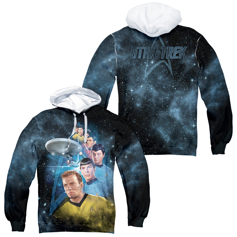 Star Trek - Among The Stars (Front/back Print) - Adult Poly Pullover Hoodie - White