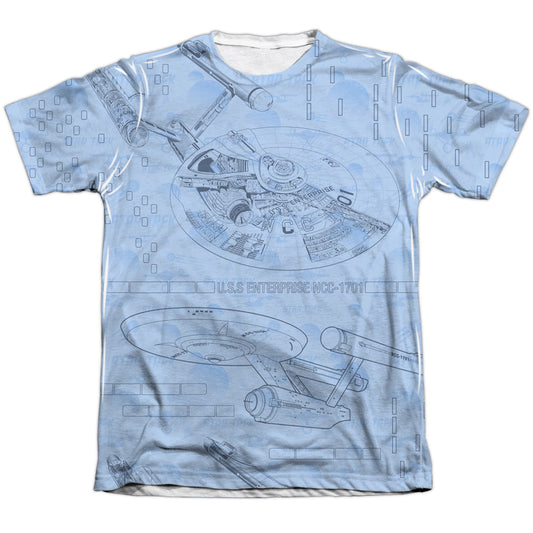 Star Trek - Blue Print - Adult 65/35 Poly/cotton Short Sleeve Tee - White T-shirt