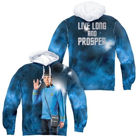 Star Trek - Live Long (Front/back Print) - Adult Poly Pullover Hoodie - White