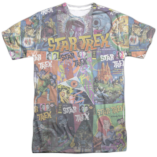 Star Trek - Classic Comics -  Short Sleeve Adult 100% Poly Crew - White T-shirt