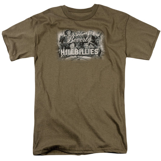 Beverly Hillbillies - Logo - Short Sleeve Adult 18/1 - Safari Green T-shirt