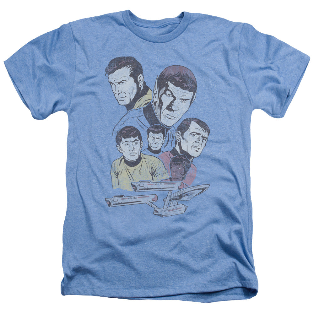 Star Trek - Retro Crew - Adult Heather - Light Blue