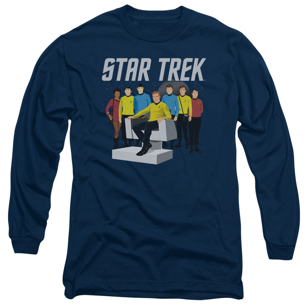 Star Trek - Vector Crew - Long Sleeve Adult 18/1 - Navy T-shirt