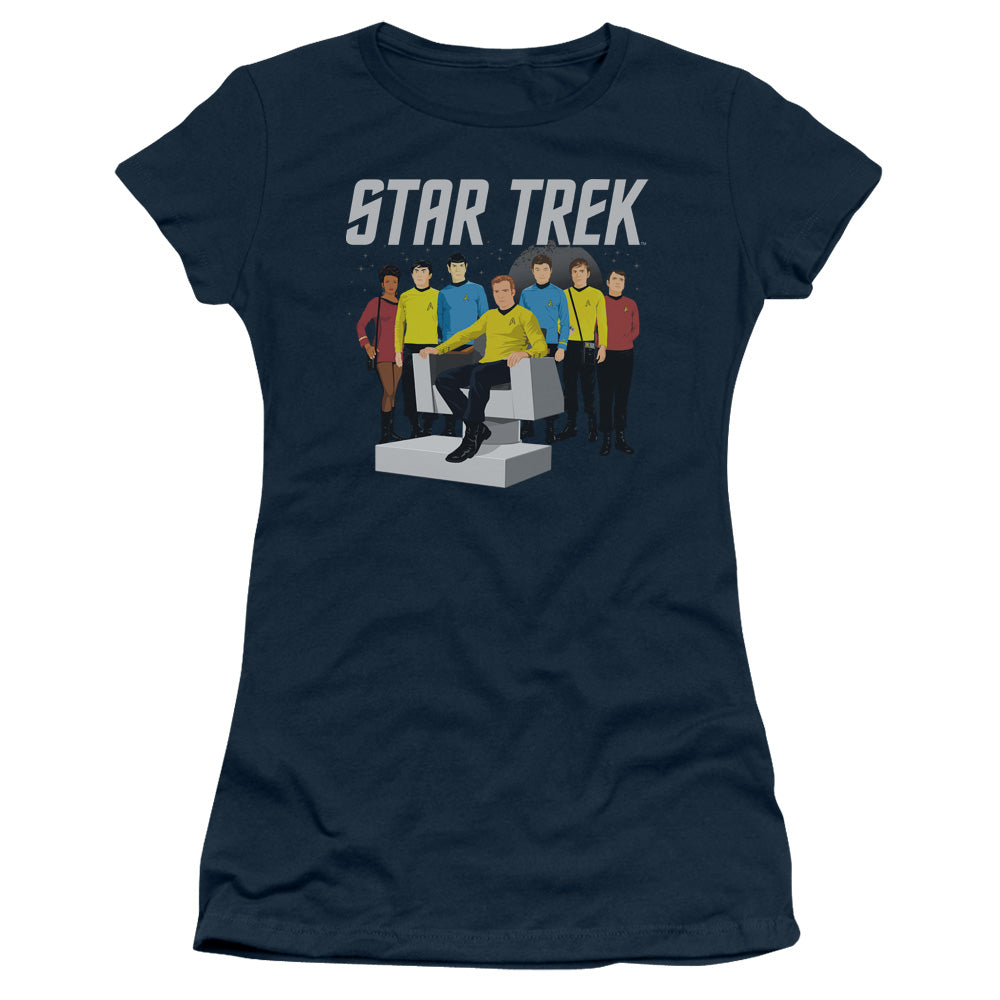 Star Trek - Vector Crew - Short Sleeve Junior Sheer - Navy T-shirt