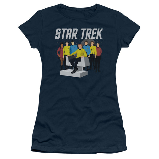 Star Trek - Vector Crew - Short Sleeve Junior Sheer - Navy T-shirt