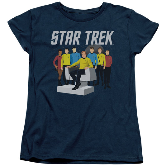 STAR TREK VECTOR CREW - S/S WOMENS TEE - NAVY T-Shirt