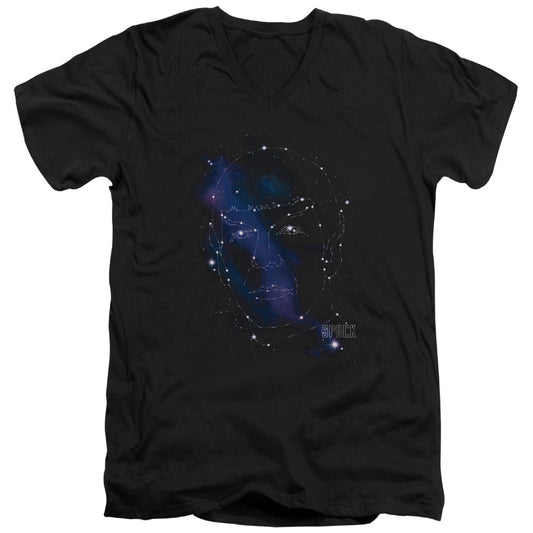 Star Trek - Spock Constellations - Short Sleeve Adult V-neck 30/1 - Black T-shirt