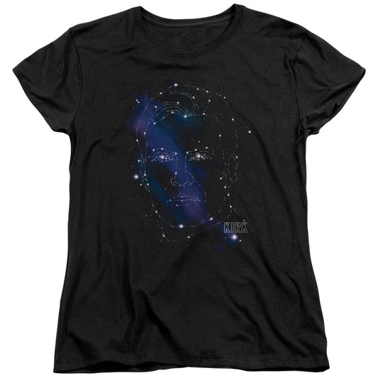 Star Trek - Kirk Constellations - Short Sleeve Womens Tee - Black T-shirt