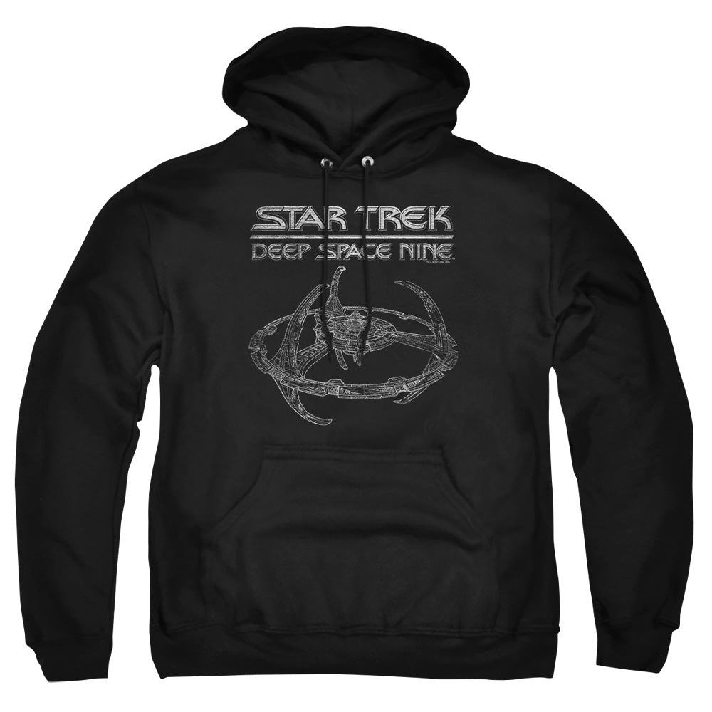 Star Trek - Ds9 Station - Adult Pull-over Hoodie - Black