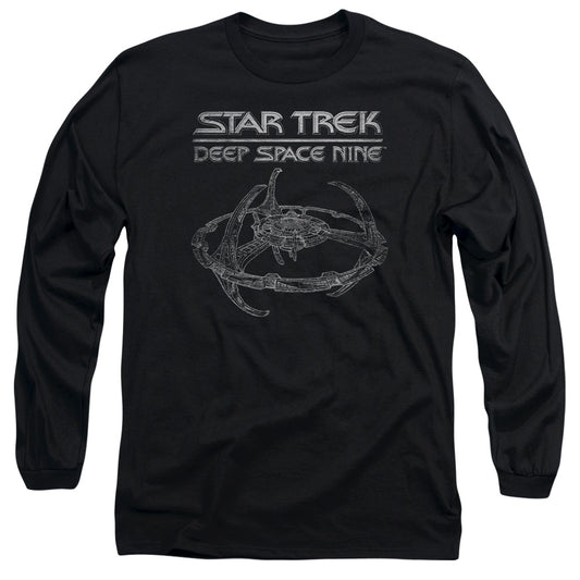 Star Trek - Ds9 Station - Long Sleeve Adult 18/1 - Black T-shirt