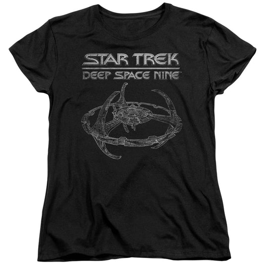 Star Trek - Ds9 Station - Short Sleeve Womens Tee - Black T-shirt