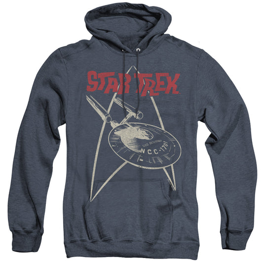 Star Trek - Ship Symbol - Adult Heather Hoodie - Navy