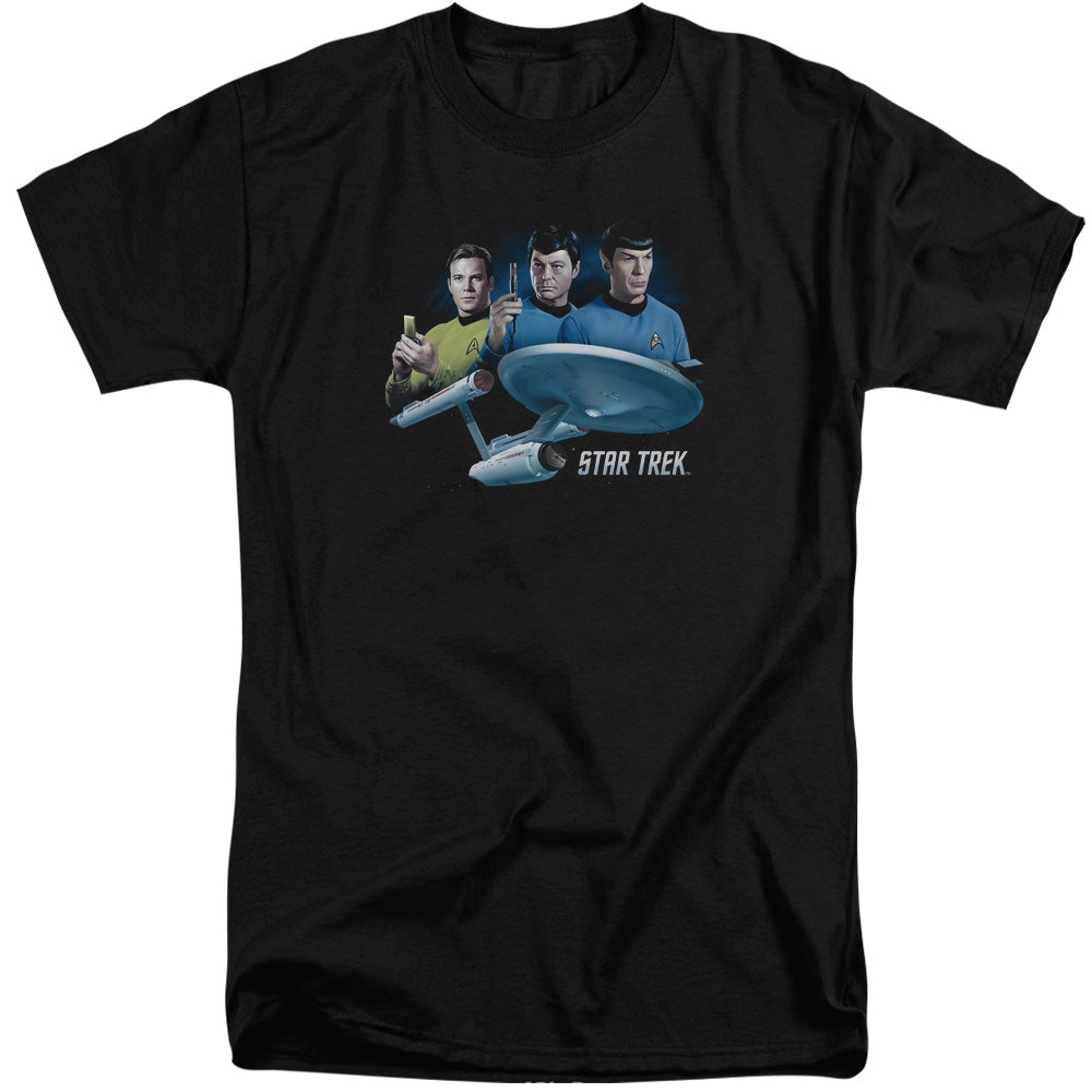 Star Trek - Main Three - Short Sleeve Adult Tall - Black T-shirt