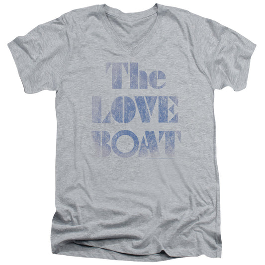 Love Boat - Distressed - Short Sleeve Adult V-neck - Athletic Heather T-shirt