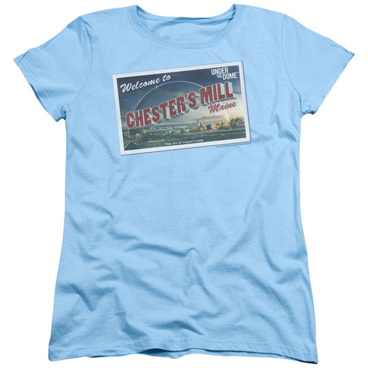 Under The Dome - Postcard - Short Sleeve Womens Tee - Light Blue T-shirt
