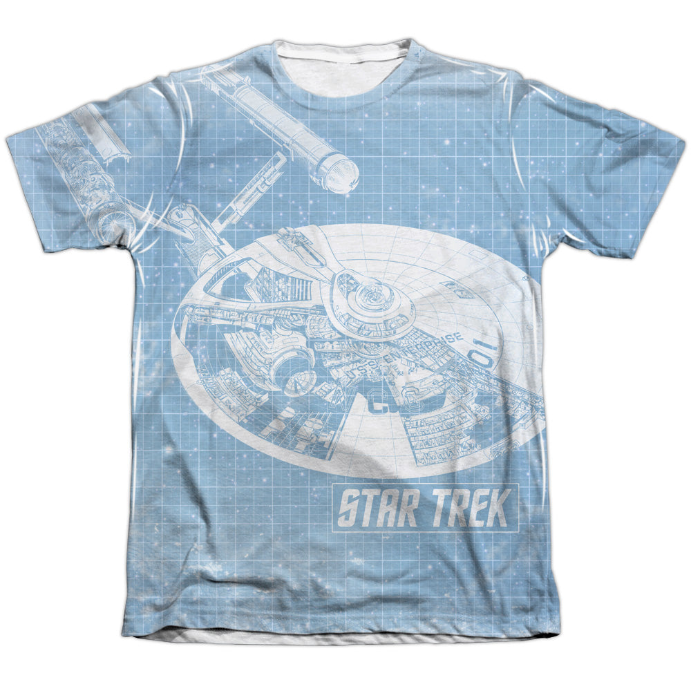 Star Trek - Ships Blueprint - Adult Poly/cotton Short Sleeve Tee - White T-shirt