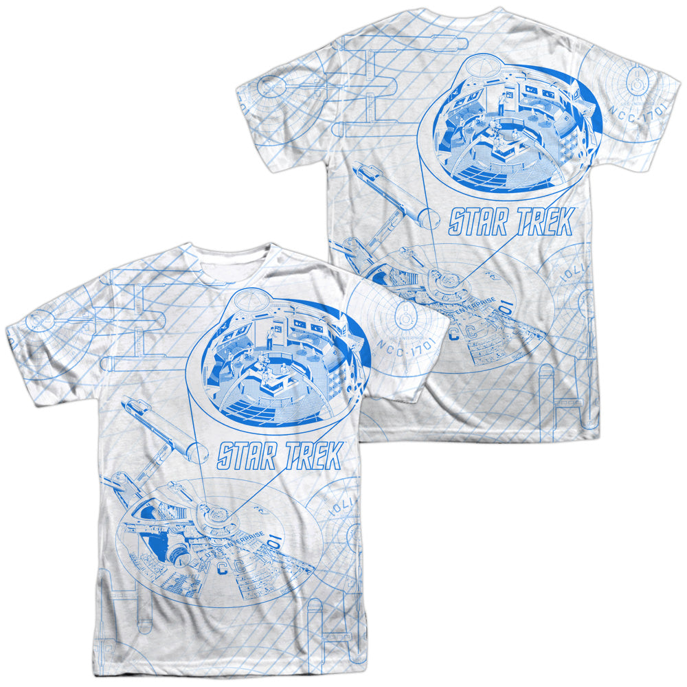 Star Trek - Bridge Zoom (Front/back Print) - Short Sleeve Adult Poly Crew - White T-shirt