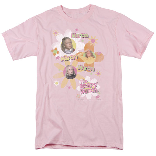 Brady Bunch - Marcia Marcia Marcia - Short Sleeve Adult 18/1 - Pink T-shirt