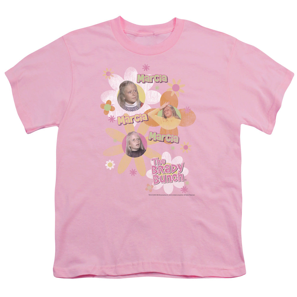 Brady Bunch - Marcia Marcia Marcia - Short Sleeve Youth 18/1 - Pink T-shirt