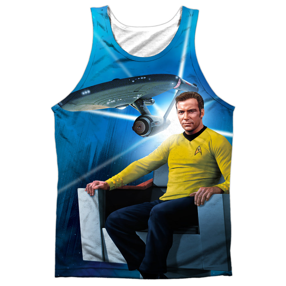 Star Trek - Kirks Ship - Adult 100% Poly Tank Top - White