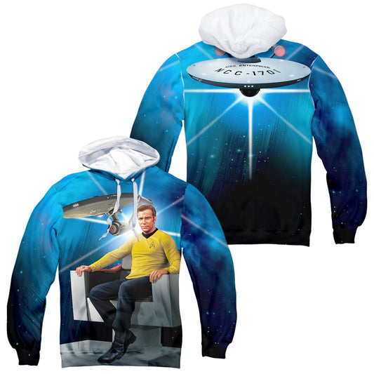 Star Trek - Kirks Ship (Front/back Print) - Adult Poly Pullover Hoodie - White