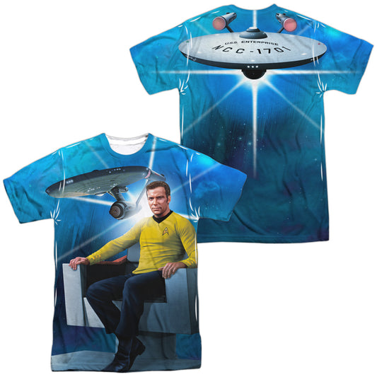 Star Trek - Kirks Ship (Front/back Print) - Short Sleeve Adult Poly Crew - White T-shirt
