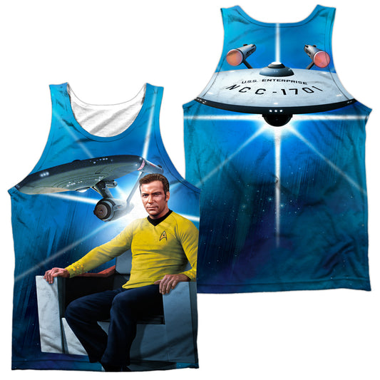 Star Trek - Kirks Ship (Front/back Print) - Adult 100% Poly Tank Top - White