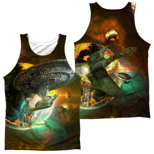 Star Trek - Battle Ships (Front/back Print) - Adult 100% Poly Tank Top - White