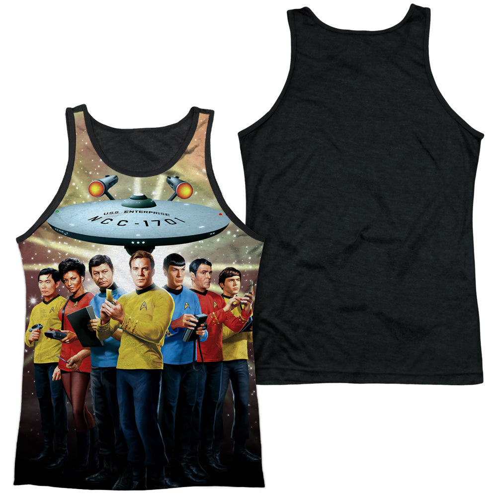 Star Trek - Original Crew - Adult Poly Tank Top Black Back - White