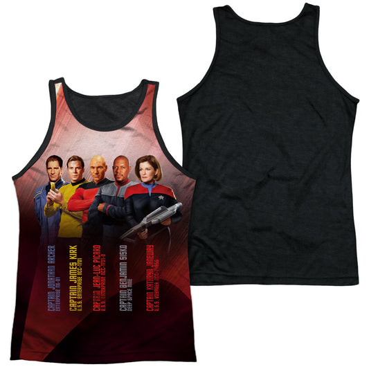 Star Trek - Captains - Adult Poly Tank Top Black Back - White