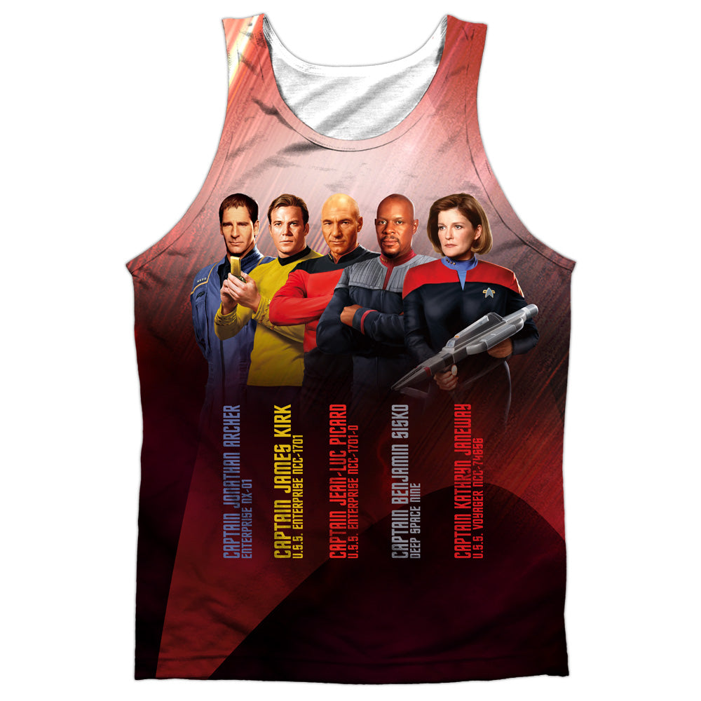 Star Trek - Captains - Adult 100% Poly Tank Top - White