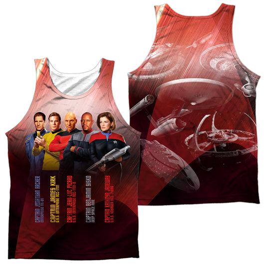 Star Trek - Captains (Front/back Print) - Adult 100% Poly Tank Top - White