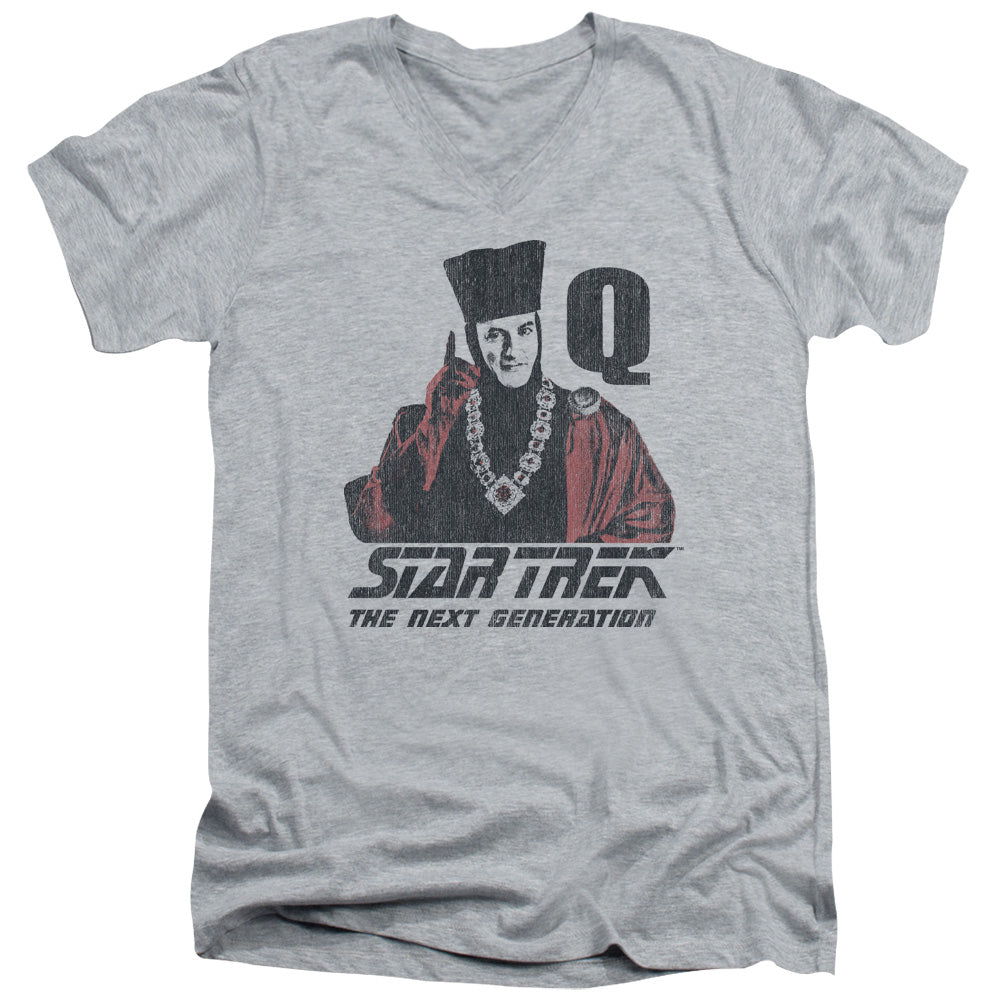 Star Trek - Q Point - Short Sleeve Adult V-neck 30/1 - Athletic Heather T-shirt