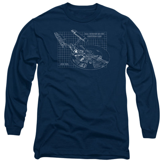 Star Trek - Enterprise Prints - Long Sleeve Adult 18/1 - Navy T-shirt
