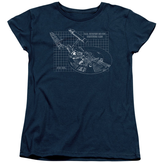 Star Trek - Enterprise Prints - Short Sleeve Womens Tee - Navy T-shirt