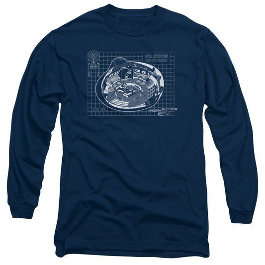 Star Trek - Bridge Prints - Long Sleeve Adult 18/1 - Navy T-shirt