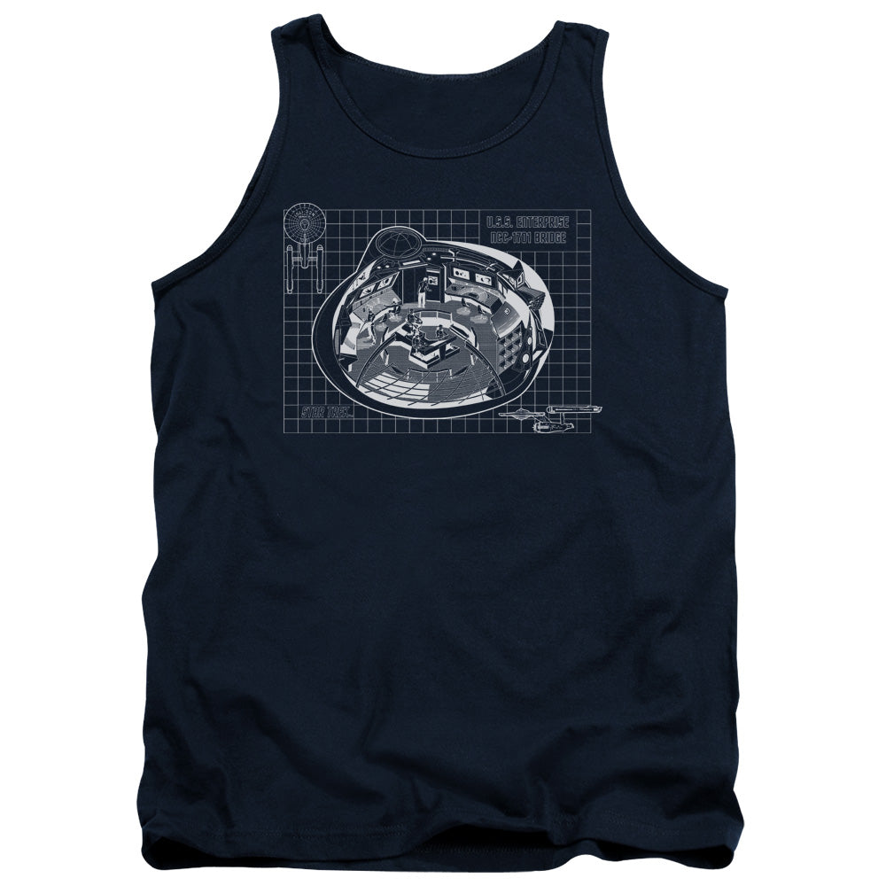 Star Trek - Bridge Prints - Adult Tank - Navy