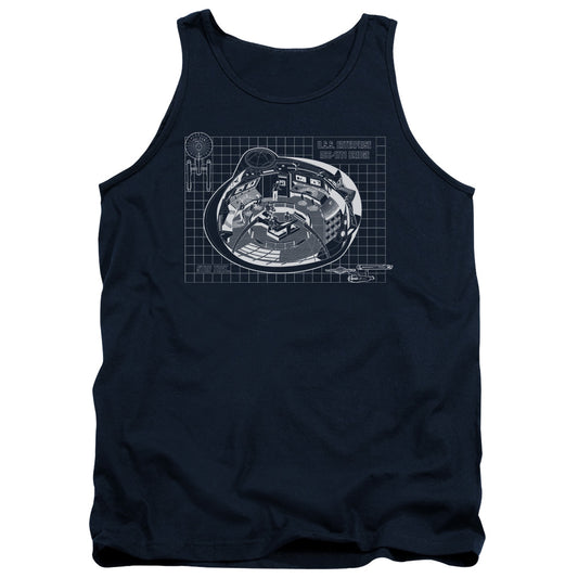 Star Trek - Bridge Prints - Adult Tank - Navy