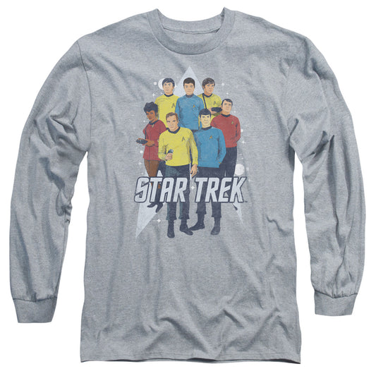 Star Trek - Here Here - Long Sleeve Adult 18/1 - Athletic Heather T-shirt
