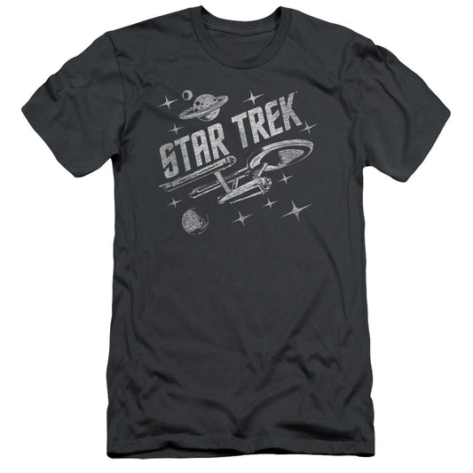 Star Trek - Through Space - Short Sleeve Adult 30/1 - Charcoal T-shirt