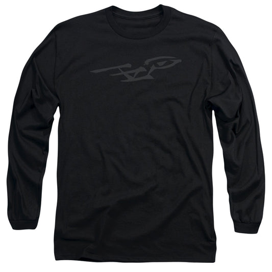 Star Trek - Bushwork Enterprise - Long Sleeve Adult 18/1 - Black T-shirt