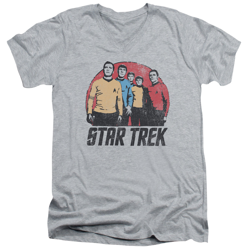 Star Trek - Landing Party - Short Sleeve Adult V-neck 30/1 - Athletic Heather T-shirt